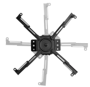 Support plafond pour vidéoprojecteur, Orientable et inclinable, Hauteur réglable 70-117 cm, Coloris Noir