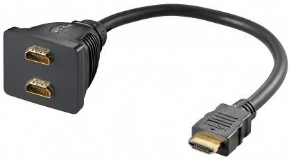 Doubleur HDMI mâle vers 2 HDMI femelles doré