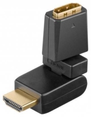 Adaptateur HDMI mâle femelle pivotant à 360° doré