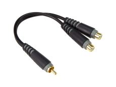 Klotz AYU-9 Adpatateur Y RCA mâle vers 2 RCA femelles