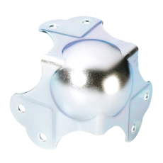 Adam Hall Hardware 41076 - Coin Boule grand 3 Pattes avec Passage de Profilé 30 mm 6 Trous