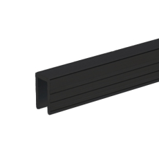 Adam Hall Hardware 6200 BLK - Profilé chapeau en aluminium pour panneau de 7 mm, anodisé noir vendu au mètre barre de 2m