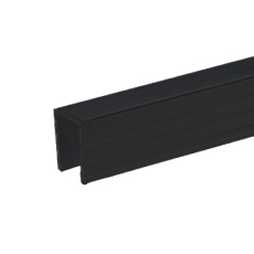 Adam Hall Hardware 6240BLK - Profilé chapeau en aluminium pour panneau de 9,5 mm, anodisé noir, prix au mètre