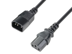 prolongateur secteur noir IEC male vers femelle 3G1.5mm² 3m