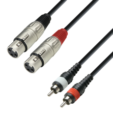 Câble audio moulé 2 x RCA mâle vers 2 x XLR femelle, 1m