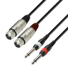 Adam Hall Cables K3 TFP 0600 - Cable 2 x XLR female to 2 x 6,3 mm mono Jack male, 6m