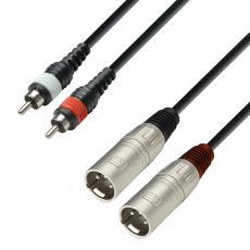 Câble audio moulé 2 x RCA mâles vers 2 x XLR mâles, 1m