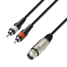 Adam Hall Cables K3 YFCC 0100 - Audio Cable XLR female to 2 x RCA male, 1m