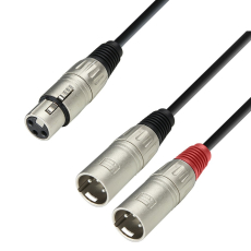 Câble audio 1 x XLR femelle stéréo vers 2 x XLR mâles gauche et droite 1m