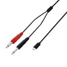 Câble USB-C en Y | 2 x jack TS mâle x USB-C | 3 m