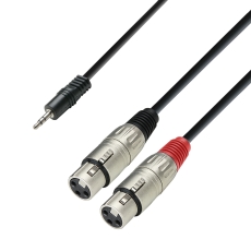 Câble audio mini jack 3.5 mm stéréo vers 2 x XLR femelles, 6m