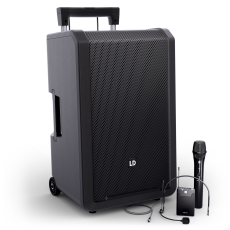 ANNY® 12 HBH2 B6 LD Systems - Enceinte autonome 12″ portable Bluetooth® sur batterie avec mixage et 1 micro main + 1 serre tête sans fil