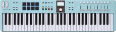 KeyLab Essential 3 61 Aquamarine - Clavier MIDI 61 touches, contrôleurs DAW, pads, encodeur