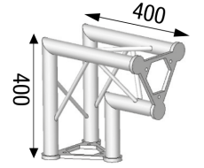 ASD23 ASD - Angle 2 départs à 90° triangle 250mm pointe intérieure