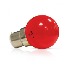 Ampoule sphérique B22 230V LED 1W ROUGE