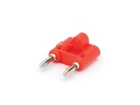 Fiche banane double rouge 4mm