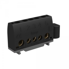 Bornier pour rail Din 2 bornes 6-25mm2 et 3 bornes de 1,5 à 16mm2 noir pour phase