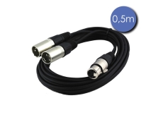 Cable adaptateur en Y XLR 3 broches femelle vers 2 males CAB 2138 0.5m
