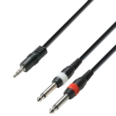 cordon adaptateur 1,5m 1 mini jack 3.5 mâle Stéréo vers 2 Jack 6.35 Males mono