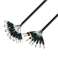 Câble multipaire 8 XLR Mâles 3 broches vers 8 Jack Stéréo 6.35 long 3m