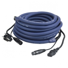 cable d'alimentation et DMX shuko M vers IEC femelle + XLR DMX mf 20m