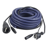 Cable d'alimentation et DMX shuko M vers shuko femelle + XLR mf 6m