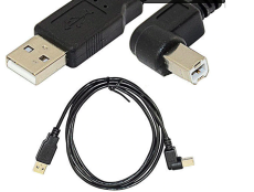 Cable USB 2.0 coudé vers la gauche 1m50