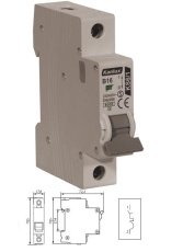 Disjoncteur monophasé 16A Courbe B