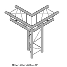 Structure Triangle alu duratruss DT23-C34-LD angle 3 départs pied droit pointe en bas