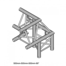 Structure Triangle alu duratruss DT-33 angle 3 départs de 90° avec manchon