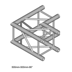 structure alu carrée duratruss DT-34 angle 2 départ de 90° avec manchons