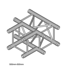 structure alu carrée duratruss DT-34 3 départs en T de 90° avec manchons