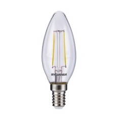 Lampe E14 Sylvania Led filament flamme 250 lumens Blanc chaud
