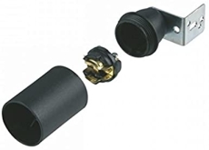 Douille E14 noire avec chemise lisse et équerre métallique