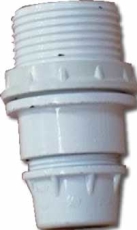 Douille plastique blanche E14 mi filetée avec bague fixation m10X1
