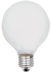Ampoule globe opale 125mm E27 25W 230V