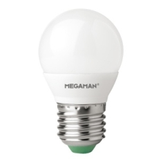 Ampoule sphérique E27 Megaman 230V LED 3W BLANC CHAUD 2800K