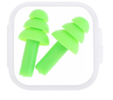 Bouchon d'oreille permanent en silicone triple isolation, vert