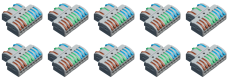 FastCon-1333POW Contest Architectural Lighting - Lot de 10 connections rapides avec couleurs Phase terre neutre 3 x 1 entrées vers 3 x 3 sorties