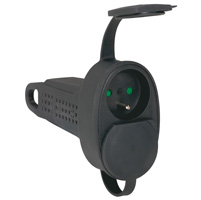 Prise femelle secteur double caoutchouc LEGRAND 505-75 IP55
