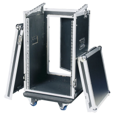 Flight case régie 16U vertical et 10U horizontal sur roulettes