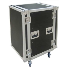 Flight Case rack 16U sur roulettes 2 capots fermetures Pro