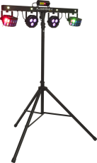 FLORIDABAR-II Algam Lighting – Set de projecteurs led PAR + Derby + Strobe + laser avec stand et housse