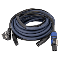 FP1010 – Câble Audio/Alimentation Schuko/XLR F vers powerCON/XLR M 10m Blue
