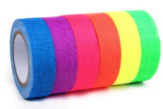 Lot de 6 mini gaffer fluo 15mm de large et 5m de long par rouleau