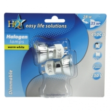 Lot de 2 Lampes GU10 230V 28W 30° MR11 35mm equivalent à 35W