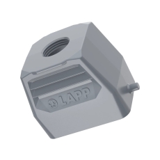 Capot à sortie droite arrière pour connecteur Type Harting 6 pôles M20