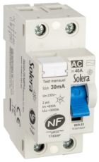 Interrupteur Différentiel 2P 40A 30mA 2 modules 6kA Type AC norme NF