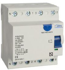 Interrupteur Différentiel 4P 63A 30mA 4 modules 6kA Type AC