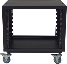 Rack metal 8U sur roulettes format 19 pouces